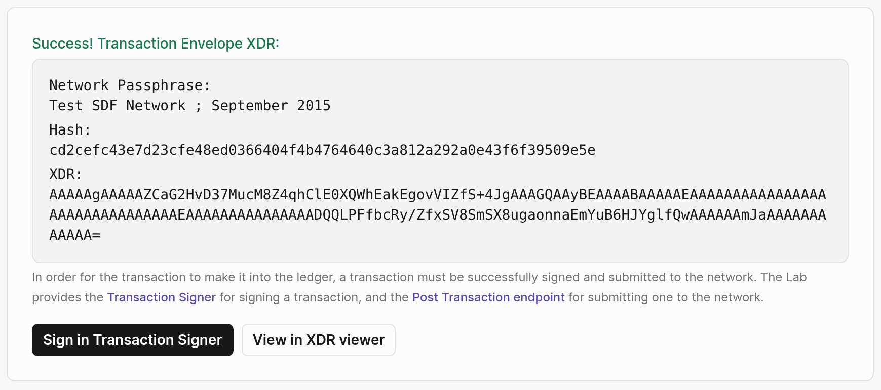 Lab: Transaction validation success